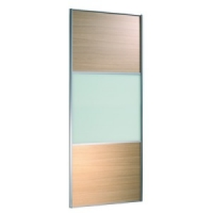 Wickes Wideline Sliding Wardrobe Door Oak Panel & Glass 2220
