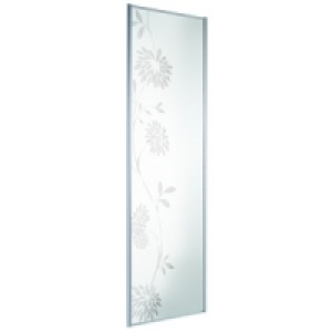 Wickes Floral Print Sliding Wardrobe Door Silver Framed Mirr
