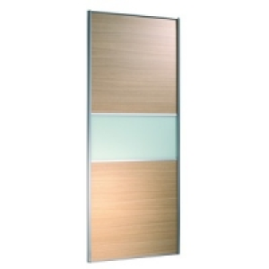 Wickes Fineline Sliding Wardrobe Door Oak Panel & Glass 2220