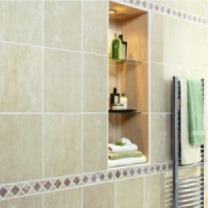 Wickes Beige Matt Travertine Mosaic Border Tile 71x293mm £19.99