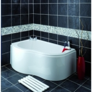 Wickes Wave Corner Bath Left Hand White 1500mm