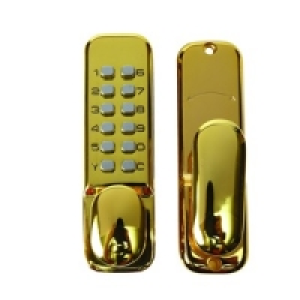 Wickes Digital Push Button Holdback Lock Brass