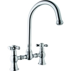 Wickes Yukon Bridge Kitchen Sink Mixer Tap Chrome