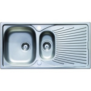 Wickes 1 1/2 Bowl Luxe Reversible Kitchen Sink Pack Stainles