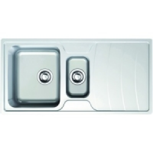 Wickes 1 1/2 Bowl Wave Reversible Kitchen Sink Stainless Ste