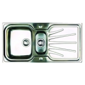Wickes 1 1/2 Bowl Premium Reversible Kitchen Sink Stainless