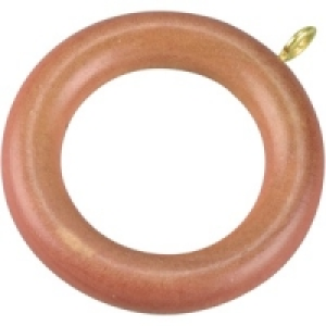 Wickes Wooden Curtain Rings Teak Effect 6 Pack