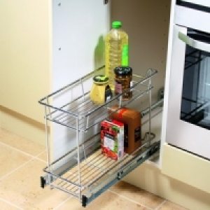 Wickes 2 Tier Wire Cupboard Storage Chrome 300mm