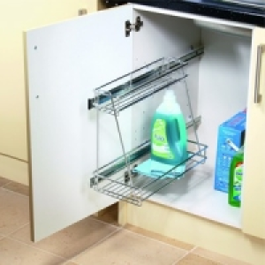 Wickes 2 Tier Wire Sink Storage Chrome 300mm