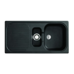 Wickes ROK Metallic 1 1/2 Bowl Kitchen Sink Black