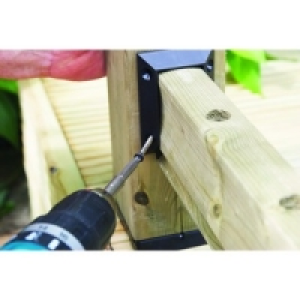 Wickes Deck Railing Kit Hanger Brackets 97x61mm Black 2 Pack