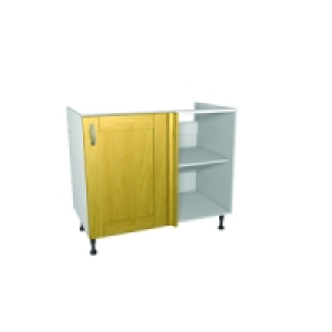 Wickes Memphis Corner Base Unit Oak Effect Shaker 1000mm