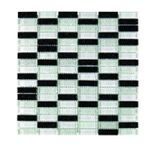 Wickes Glitter Black & Silver Glass Mosaic Tile 300x300mm