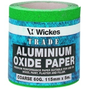 Wickes Aluminium Oxide Paper Sanding Roll Coarse 5m £7.99