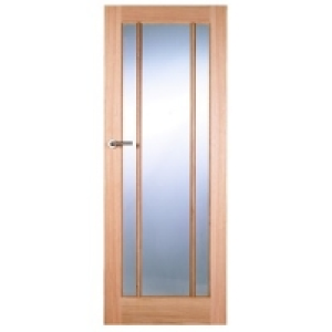 Wickes York Internal Oak Veneer Door Glazed 3 Panel 1981x762
