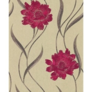 Superfresco Textured Poppy Decorative Wallpaper Red/Beige 10