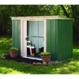 Rowlinson Metal Apex Shed Green and White 10x8 ft