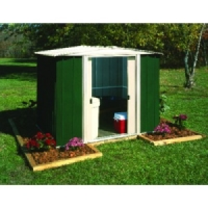 Rowlinson Metal Apex Shed Green and White 8x6 ft