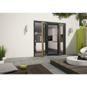 Cairo 8ft Grey Aluminium Clad Ext Folding Door set