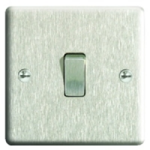 Wickes Brushed Steel 10A Single Switch - Brushed Steel 2 pac £5.49