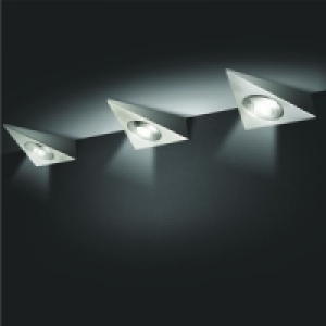 Wickes Bondi LED Under Cabinet Downlight Brushed Chrome 3 Pa £32.99