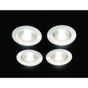 Wickes Halogen Fixed Downlight White 4 Pack