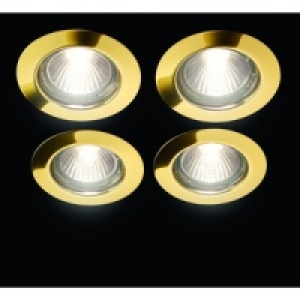 Wickes Halogen Fixed Downlight Brass 4 Pack £11.19