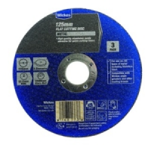 Wickes Metal Flat Cutting Disc 125mm Pack 3 £7.49