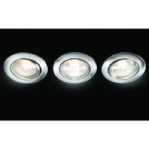 Wickes Halogen Tilt Downlight Brushed Chrome 3 Pack £16.99