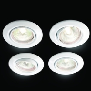Wickes Halogen Tilt Downlight White 4 Pack £19.99