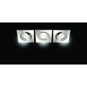 Wickes Tilt Square Downlight Brushed Chrome 3 Pack £16.99