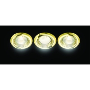 Wickes Energy Efficient Downlight Brass 3 Pack £19.99
