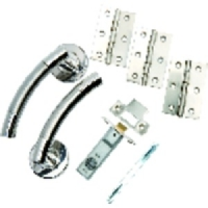 Wickes Sydney Round Rose Latch Handle Set Satin & Polished S £44.99