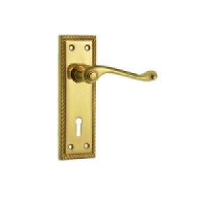 Wickes Cheshire Georgian Scroll Lock Handle Polished Brass £8.49