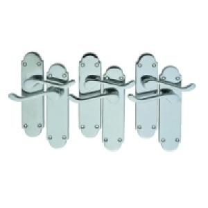 Wickes Vancouver Victorian Shaped Latch Handle Set Chrome Fi £34.99