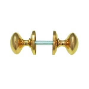 Wickes Victorian Mortice Knob Set Polished Brass Finish £10.98