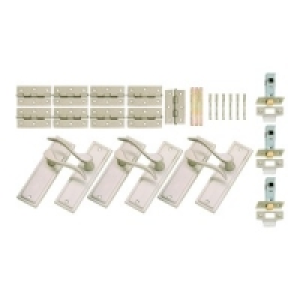 Wickes Bravo Latch Handle Set Satin Nickel Finish 3 Pack £31.79