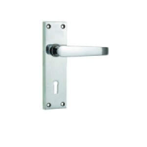 Wickes New York Victorian Straight Lock Handle Chrome Finish &pound;9.99