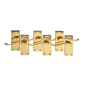 Wickes Paris Victorian Scroll Latch Handle Set Polished Bras £19.99