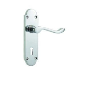 Wickes Vancouver Victorian Shaped Lock Handle Chrome Finish £13.99