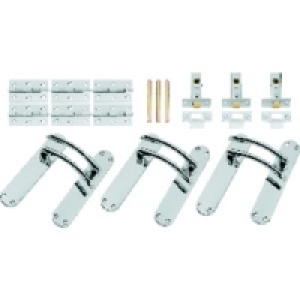 Wickes Dante Latch Handle Set Polished Chrome Finish 3 Pack £34.99