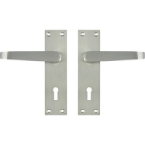 Wickes Toronto Victorian Straight Lock Handle Satin Nickel F £10.59