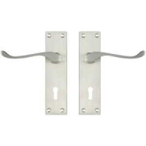 Wickes York Victorian Scroll Lock Handle Satin Nickel Finish &pound;10.99