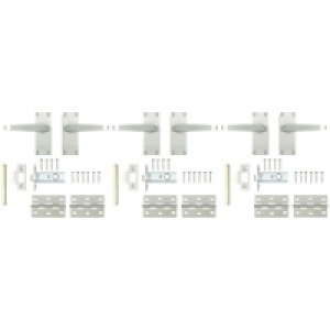 Wickes Toronto Victorian Straight Latch Handle Set Satin Nic £26.49