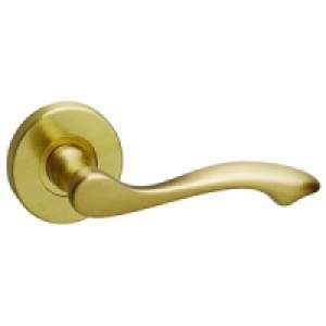 Urfic Loire Round Rose Lever Handle Satin Brass &pound;13.59