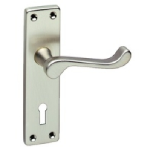 Urfic Victorian Scroll Lock Handle Satin Nickel