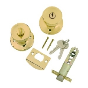 Wickes Entrance Knob Set Brass Finish £18.99