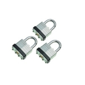 Wickes Laminated Padlock 40mm 3 Pack £11.99