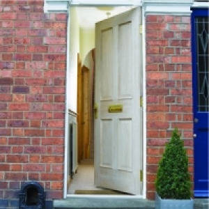 Wickes Denham External Oak Veneer Door Primed 4 Panel 1981x8
