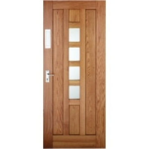 Wickes Newton External Oak Veneer Door Glazed 4 Panel 1981x8